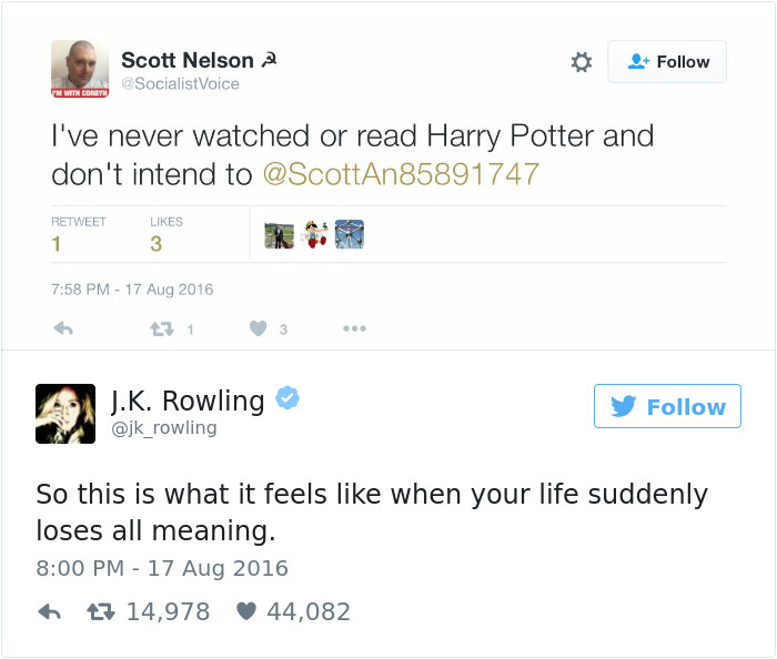 J. K. Rowling Twitter Comebacks