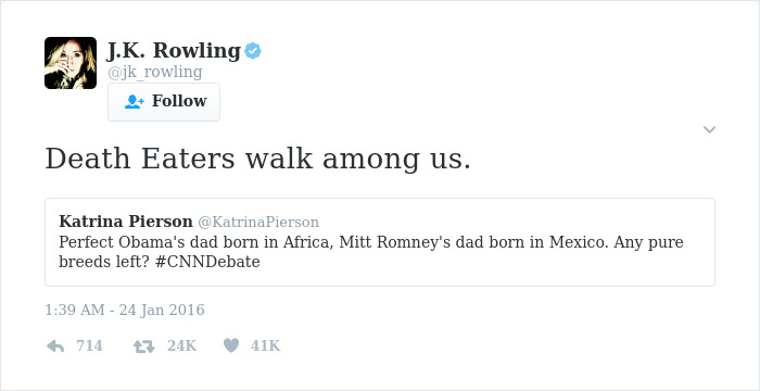 J. K. Twitter Comebacks