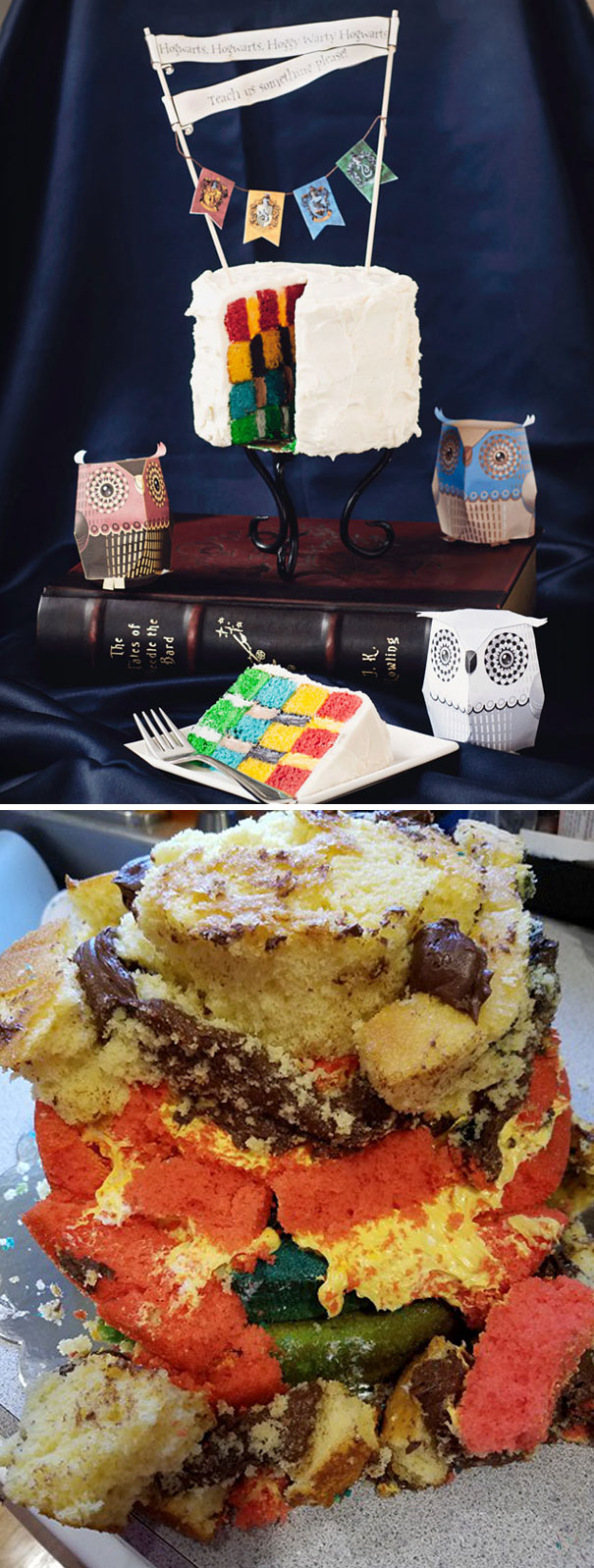 Hogwarts Not-So-Vertical Layer Cake