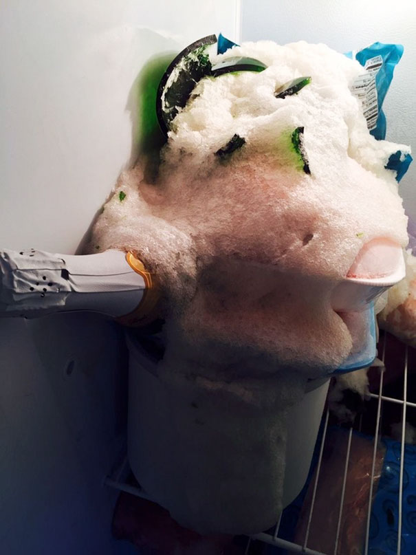 Raw Ground Beef, Infused With Frozen Champagne And Shards