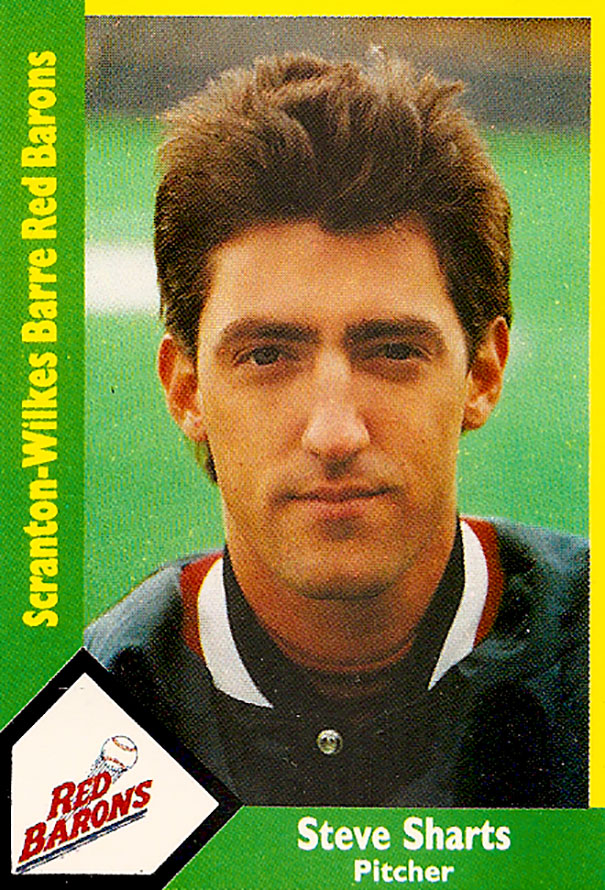 Baseball card featuring player with a funny name from the Scranton-Wilkes Barre Red Barons team.