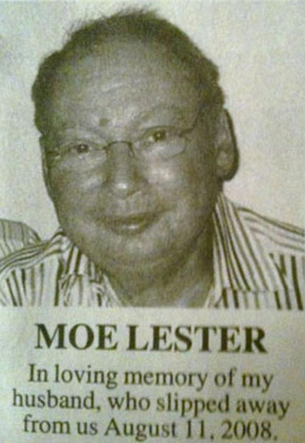 Older man with glasses in a striped shirt, featured in a humorous name list.