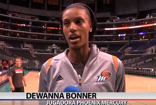 Basketball player in a stadium being interviewed, related to funny names.