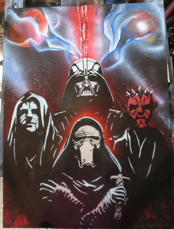 I Paint With Spray Paint, Heres One Of My Favorite Paintings I Call, Star Wars Darksiders.