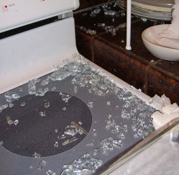 Used Glass Cuttingboard To Protect Back Burner, Then Turned It On Instead Of The Oven!! Yes, I Was In The Room At The Time.