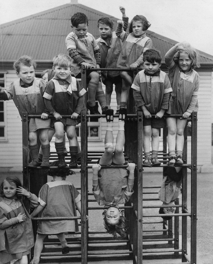 Children In Swansea Make The Most Of This Climbing Frame, 1939