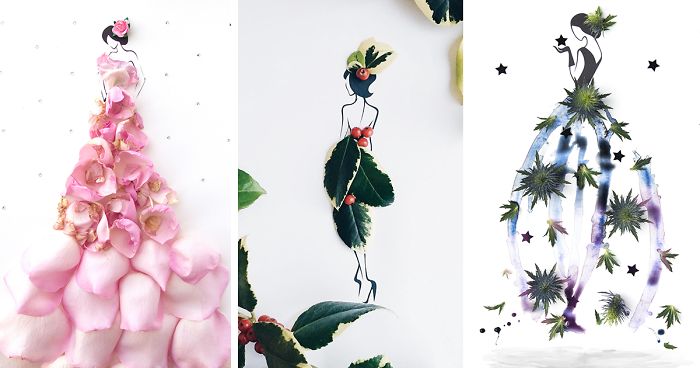 I Created A Fashionable Alter Ego For Myself Using A Pen And Some Flowers