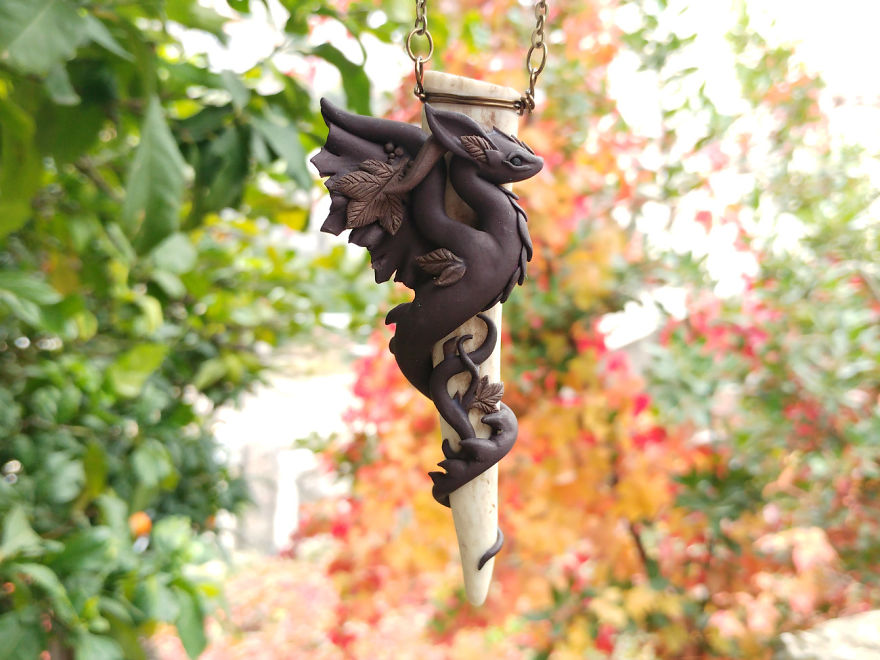 Autumn Dragon On A White-tail Deer Antler