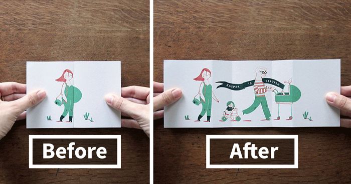 Creative Birth Cards That Reveal Big News When You Open Them