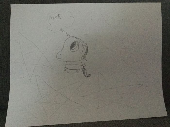 Sorry That I Didn't Add Color. This Is The Best Unicorn I Could Do😅