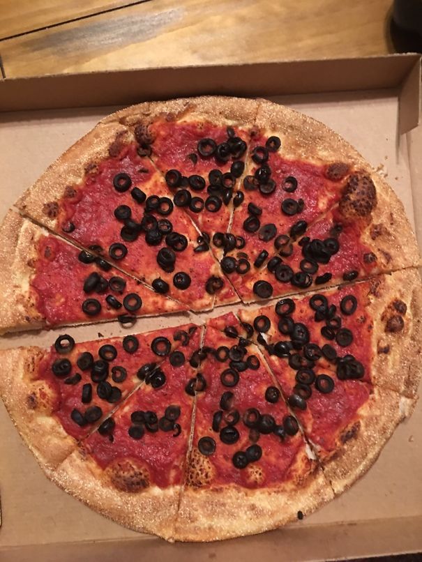 This Was Our Pepperoni Pizza From A Local Pizzeria. Not Even Any Cheese...:(