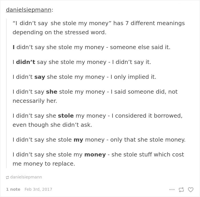 You Can Say This Sentence Seven Different Ways