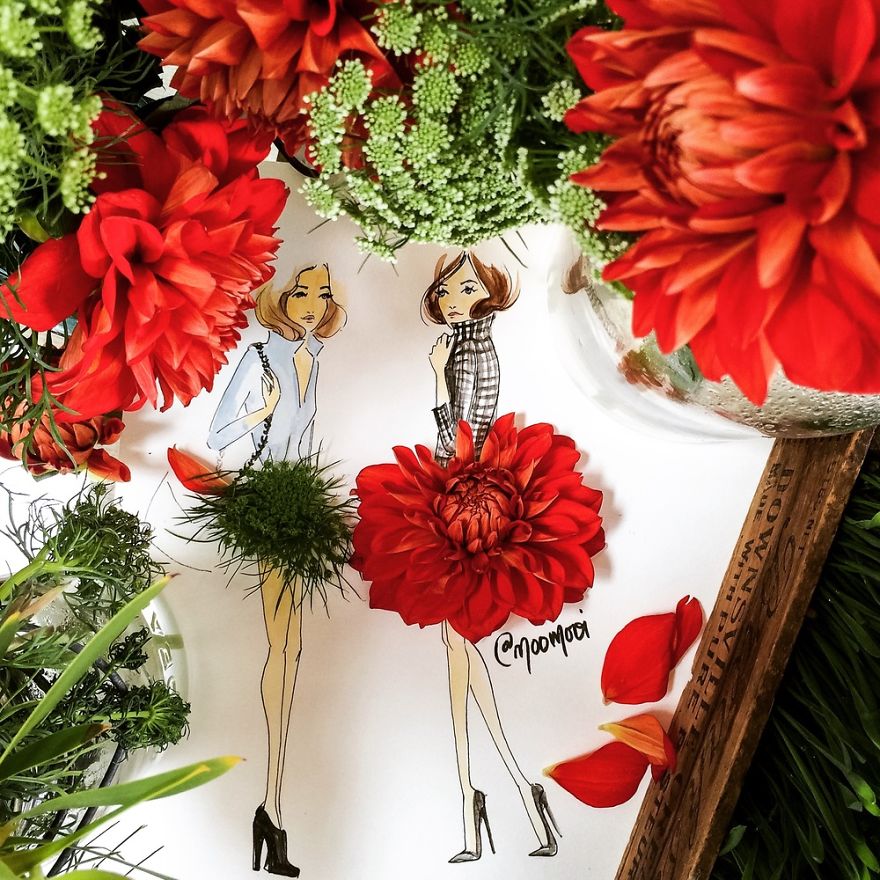 Flower Fashion Illustrations