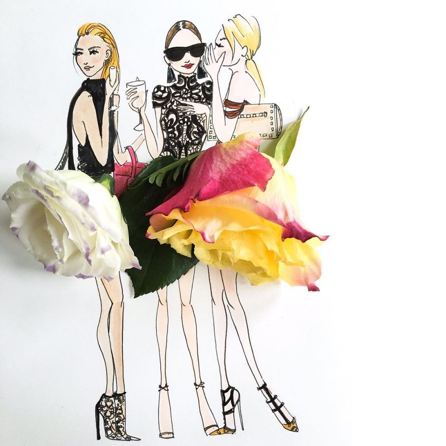 Flower Fashion Illustrations