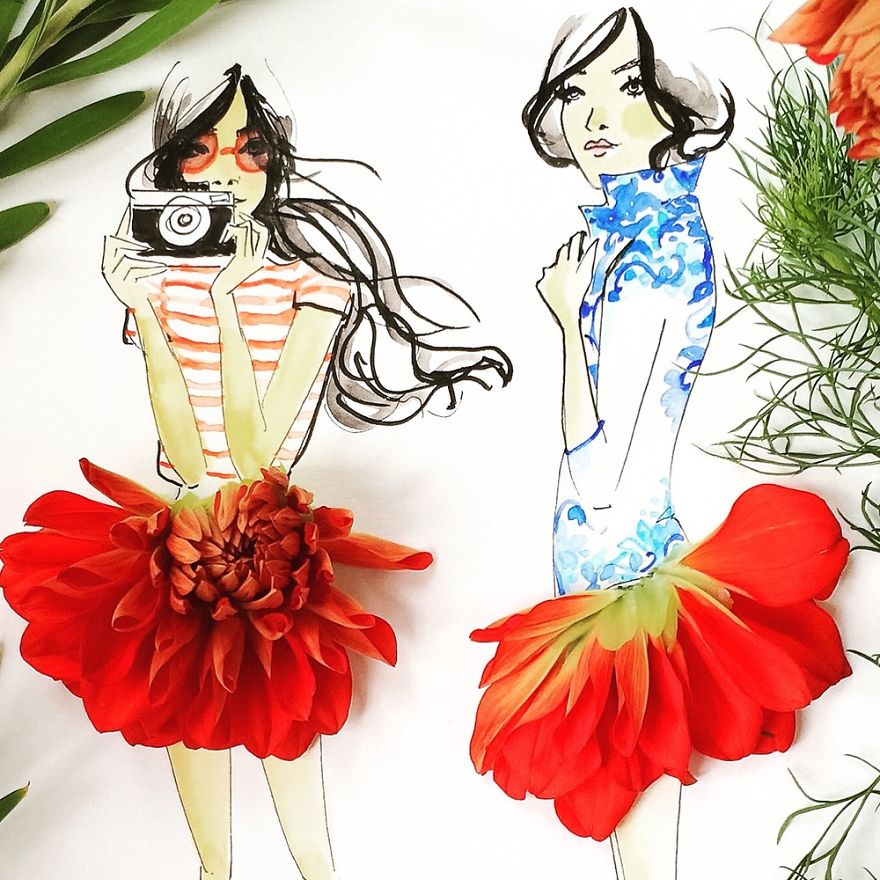 Flower Fashion Illustrations