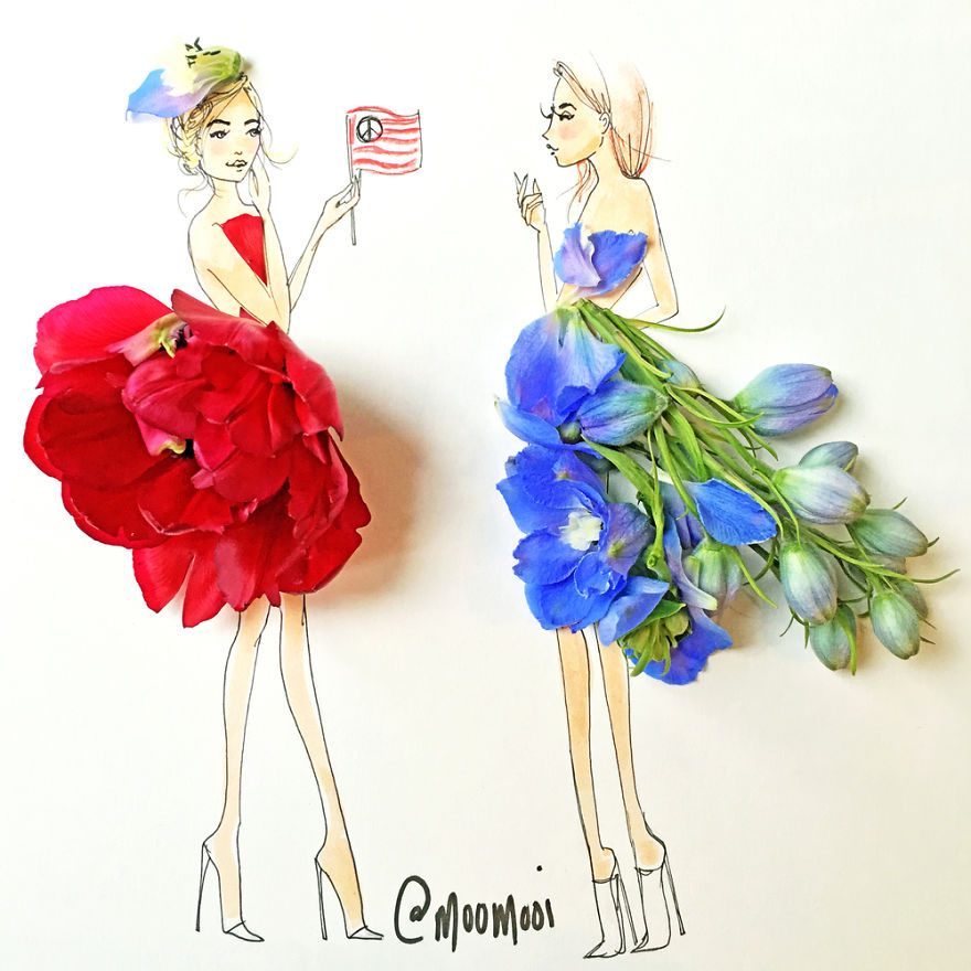 Flower Fashion Illustrations