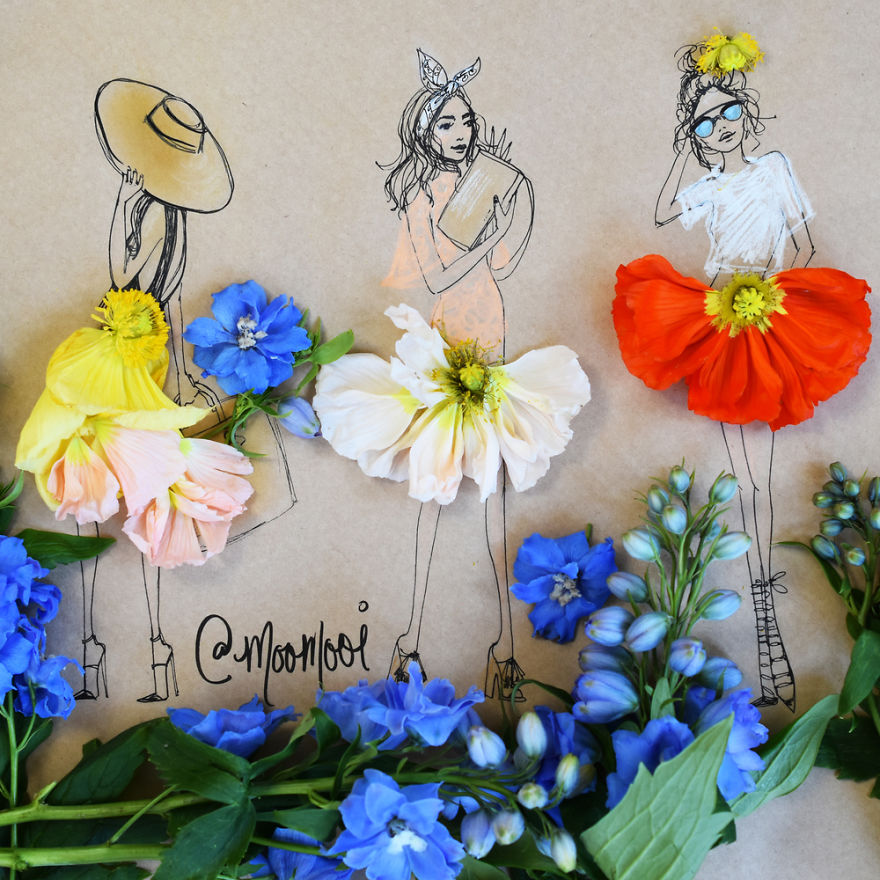 Flower Fashion Illustrations