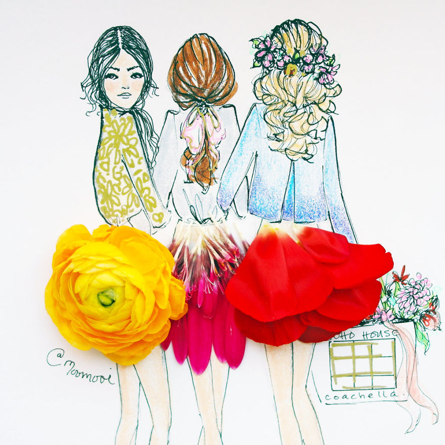 Flower Fashion Illustrations