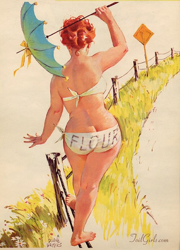 illustration of a plus-size walking on the fence with a sun umbrella in her hands
