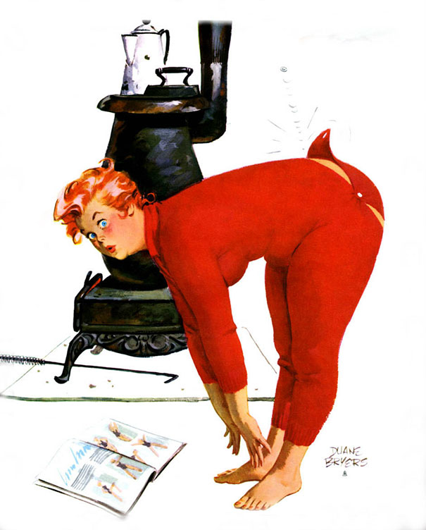 illustration of a plus-size girl making a stretch
