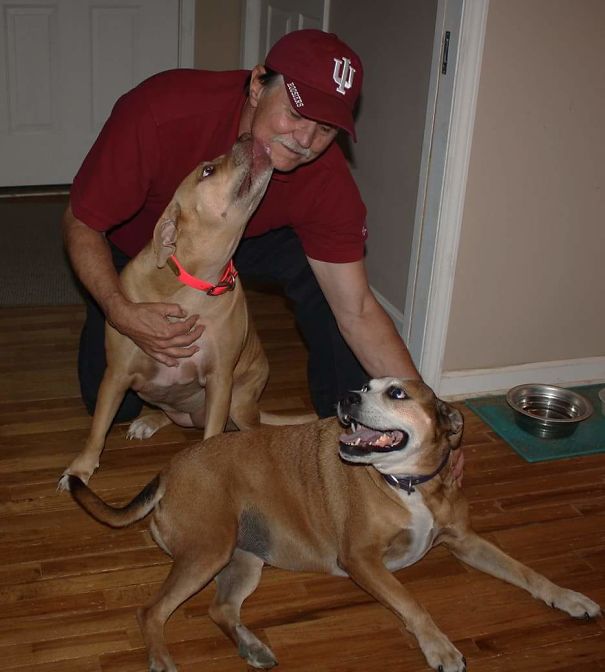 He Was Mad That We Got A Puppy... 8 Years Later He Made Me Take This Picture And Email It To His Friends