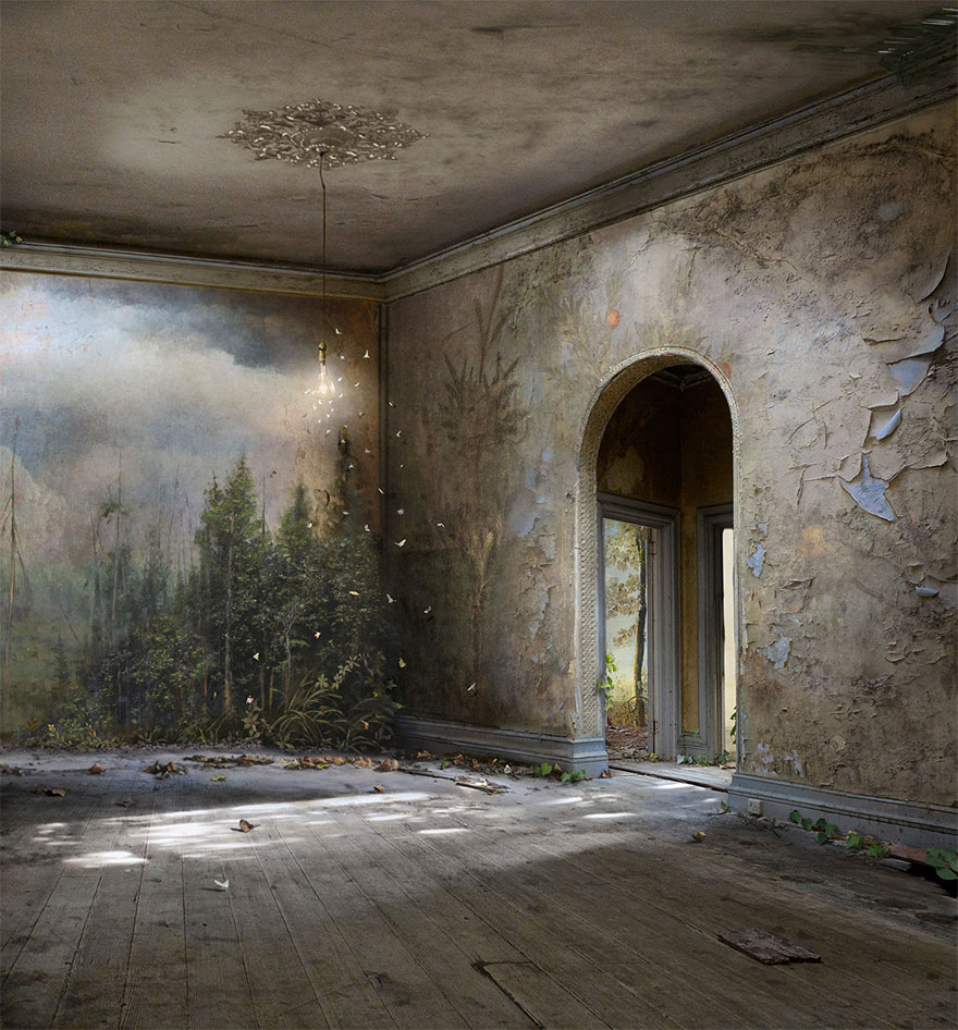 This Artist Used A 110-Year-Old Technique To Create Surreal Indoor Landscape Photomontages This Artist Used A 110-Year-Old Technique To Create Surreal Indoor Landscape Photomontages