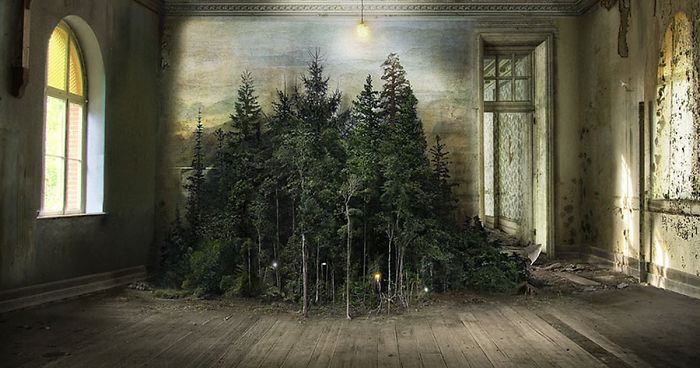 This Artist Used A 110-Year-Old Technique To Create Surreal Indoor Landscape Photomontages