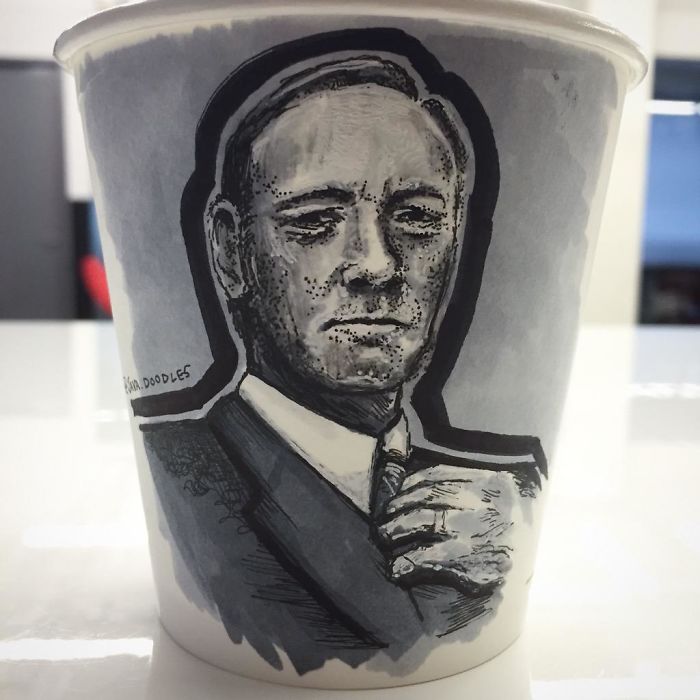 While Working As An Animator I Still Find The Time To Draw On Coffee Cups