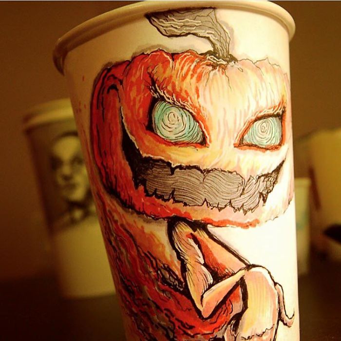 While Working As An Animator I Still Find The Time To Draw On Coffee Cups