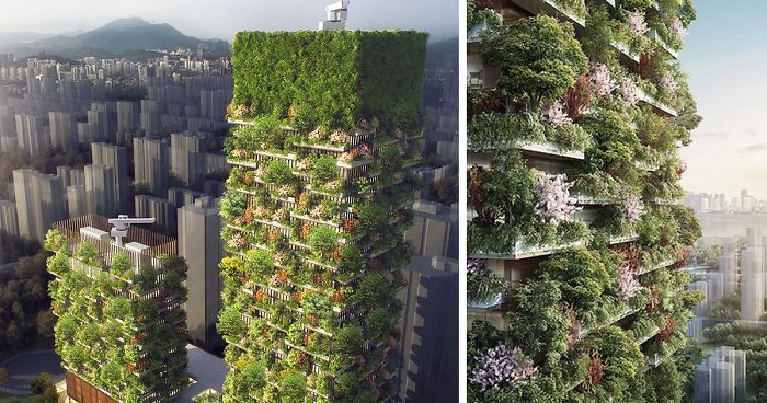 First Vertical Forest In Asia To Have Over 3,000 Plants And Turns CO2 Into 132 Pounds Of Oxygen Per Day