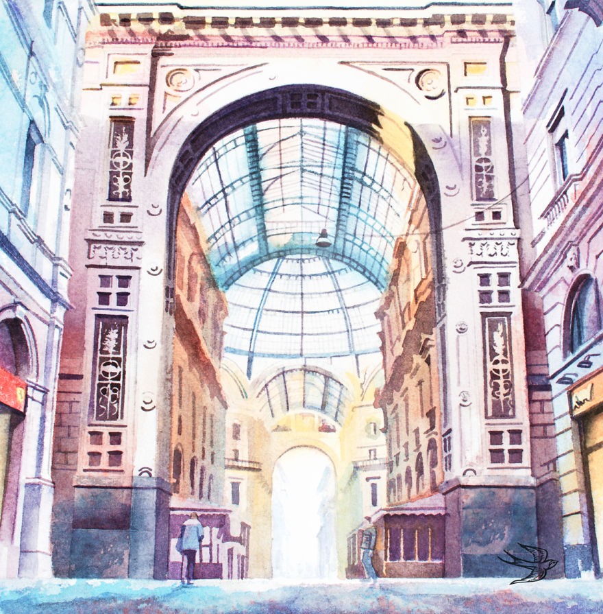 My Friend Captures The Spirit Of Milan In Her Watercolors
