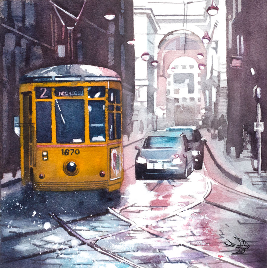 My Friend Captures The Spirit Of Milan In Her Watercolors