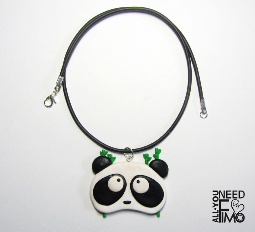 1 Month Here So I Made This Panda Charm Out Of Polymer Clay! 🐼