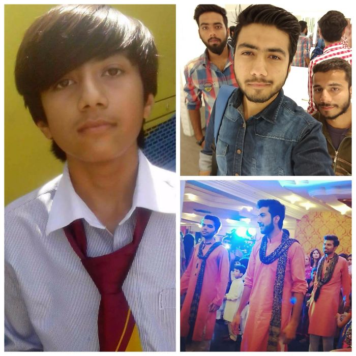 2012 (left) I Was In College And Thought This Long Hair And Losen Tie Looks Cool - 2016 (right) Today I Study Software Engineering At University. 4 Years Changed And Taught Me A Lot