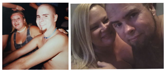 He & I (1999) To Mr. & Mrs. (2016). From Snot Nosed Kids To Husband & Wife, Two Kids & A Mortgage. Once Party Animals, Now We Cherish Naps & Time Off From Our Classrooms.