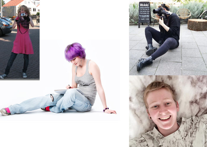 From A Different Haircolour Every Week, To The Same Hair Everyday. And From In Front Of The Camera Dreaming About Artschool To Behind The Camera And Wishing Artschool Was Over. (probably 10 Years Difference)