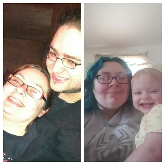 Me And My Husband When We Were Only Bf Gf Then Me With Our Beautiful Daughter Not Much Has Changed Still Color My Hair Pretty Colors.
