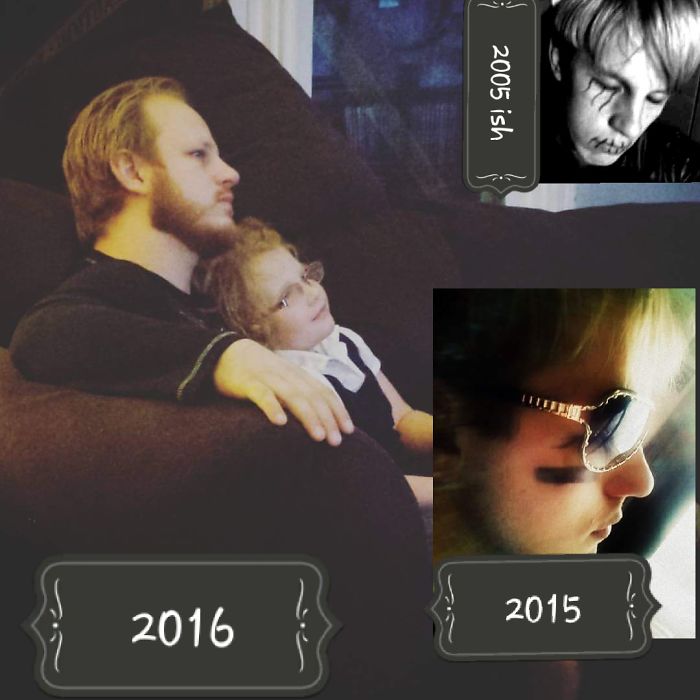 I Went From A Strange Emo/goth Phase To Thinking I Coild Be A Rockstar To The Stepdad To This Cutie. And Im A Rockstar In Her Eyes Also Balsing At 27 Lol