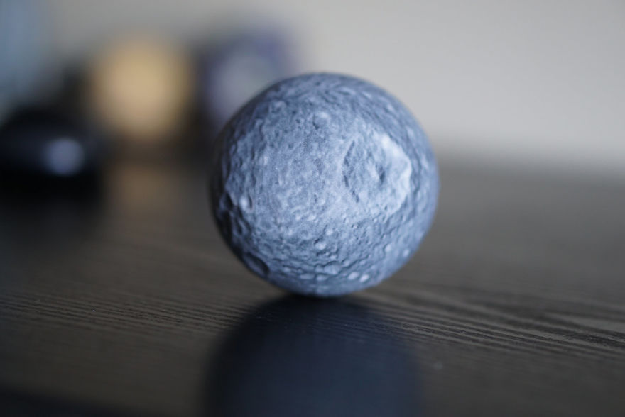 Mimas, A Moon Of Saturn, Globe