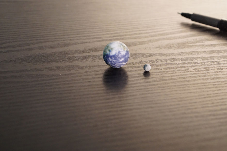 Tiny Earth And Moon