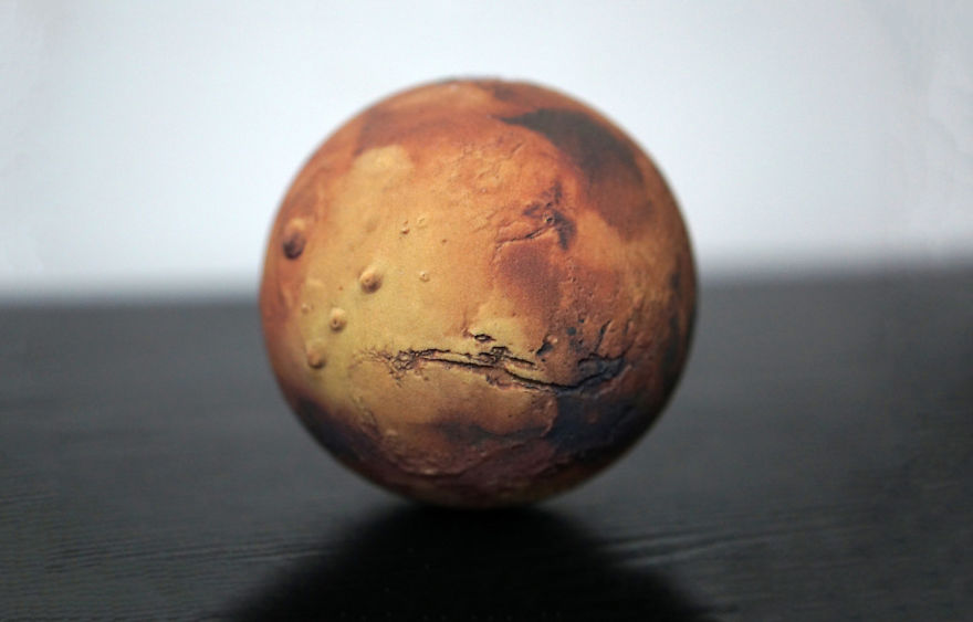 Mars Globe With 3d Surface Relief Detail