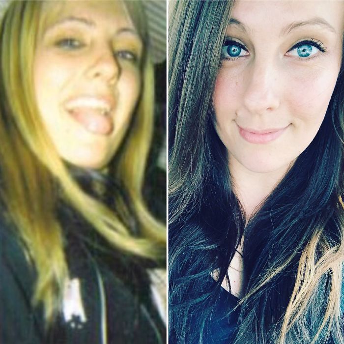 The Left Is From 2006; I Had Just Turned 21 And I Loved To Party. Did My Share Of Drugs And Recreational Things. Today I Am In My 32nd Year Of Life And I Am Blessed. I Have God And I Am As Different As Night And Day. Those Years Were A Phase And Some Of The Worst Years Of My Life. I Am A Much Different Woman Now.