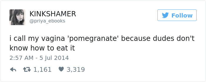 Tweet humorously comparing dating to eating a pomegranate, highlighting a relatable dating experience.