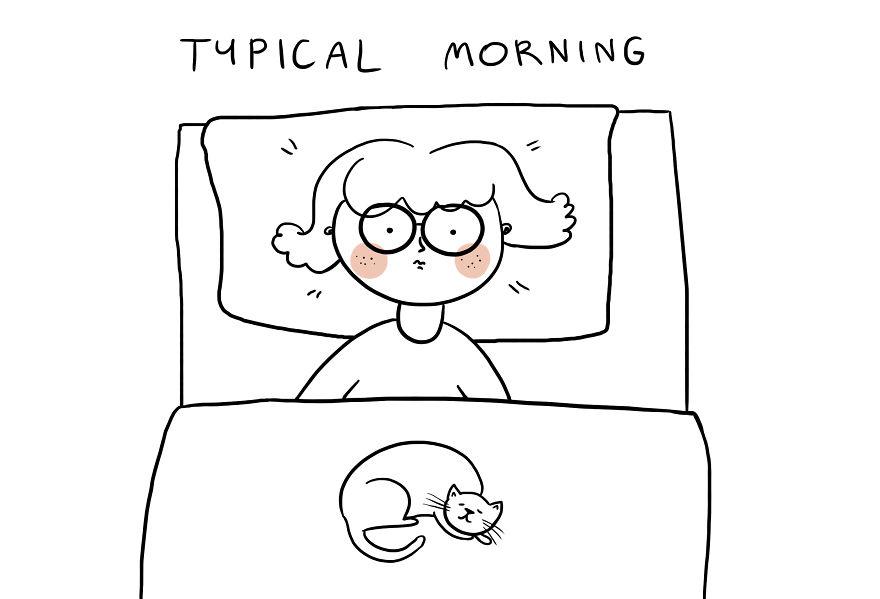 I'm Such A Mess And My Stomach Hurts Badly. My Cat Doesn't Give A Damn