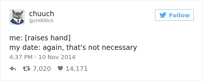 Funny tweet about dating featuring a humorous exchange with a date.