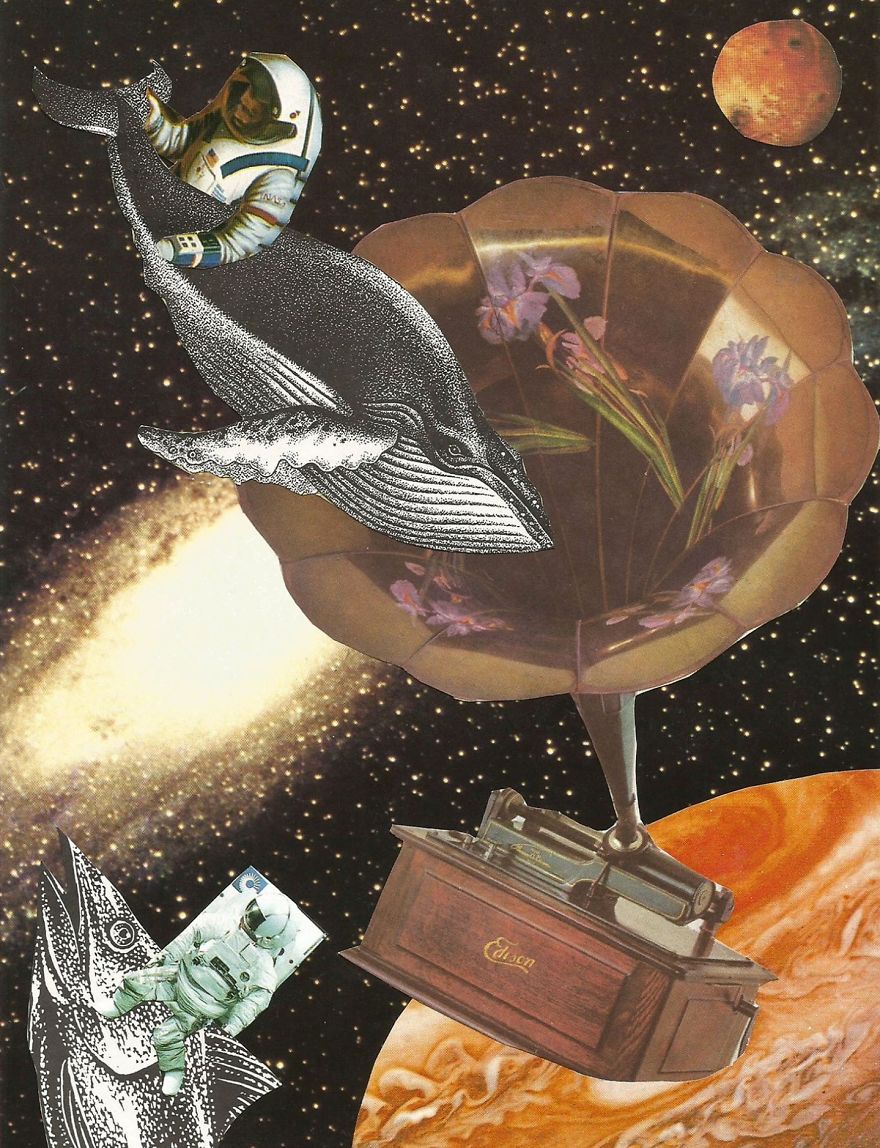 I Create Collages Using Pictures I Find In Old Used Books