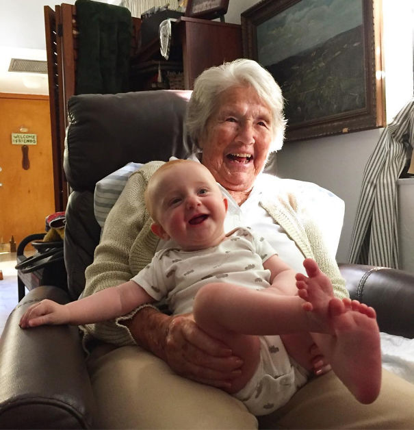 My 96-Year Old Grandmother Meeting Her Great-Granddaughter For The First Time. I Can't Tell Who's Happier
