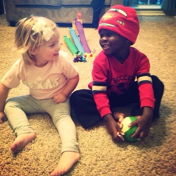 My Newly Adopted Nephew, Charlie, And My 2 Year Old Niece, Ellison, Playing Together For The First Time