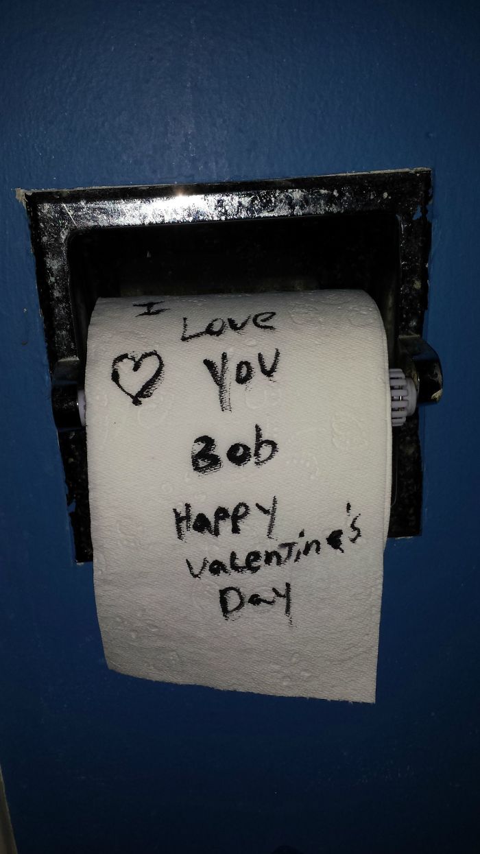 My Boyfriend Decided To Leave Me A Valentines Day Note In A Place He Was Sure I'd Find It