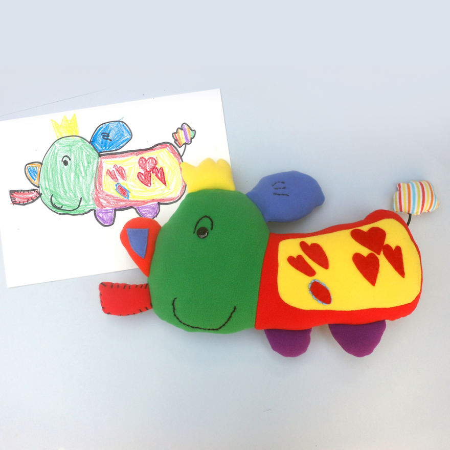 I Turn Your Little Artist’s Drawing Into A Unique, Handmade Softie To Celebrate The Magic Of Childhood!